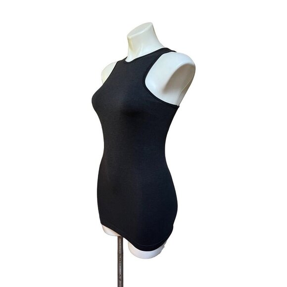 Lululemon Rib Knit Racerback Tank Top Dark Gray Side Vents Extra Long Women's 6 - Picture 3 of 11